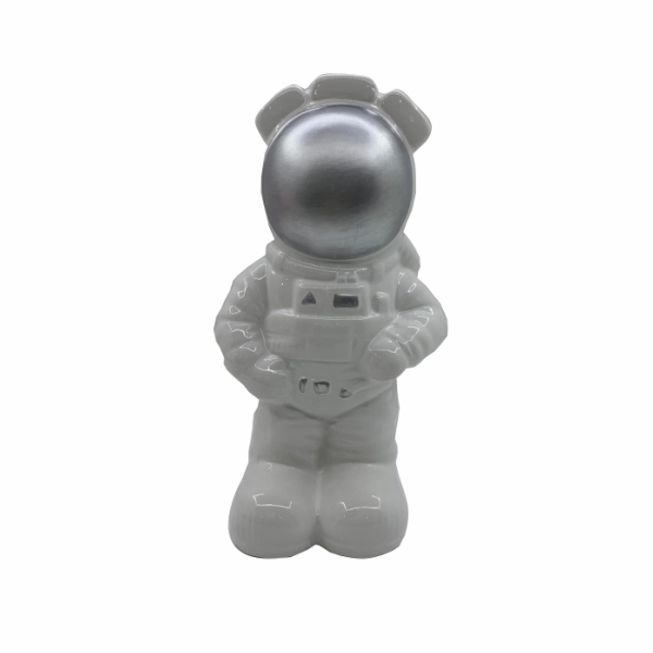 Astronauta Porcelana Branco e Prata